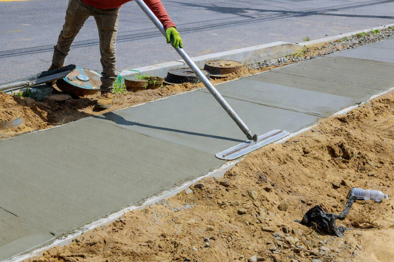 Concrete sidewalk building in Mill Valley, CA